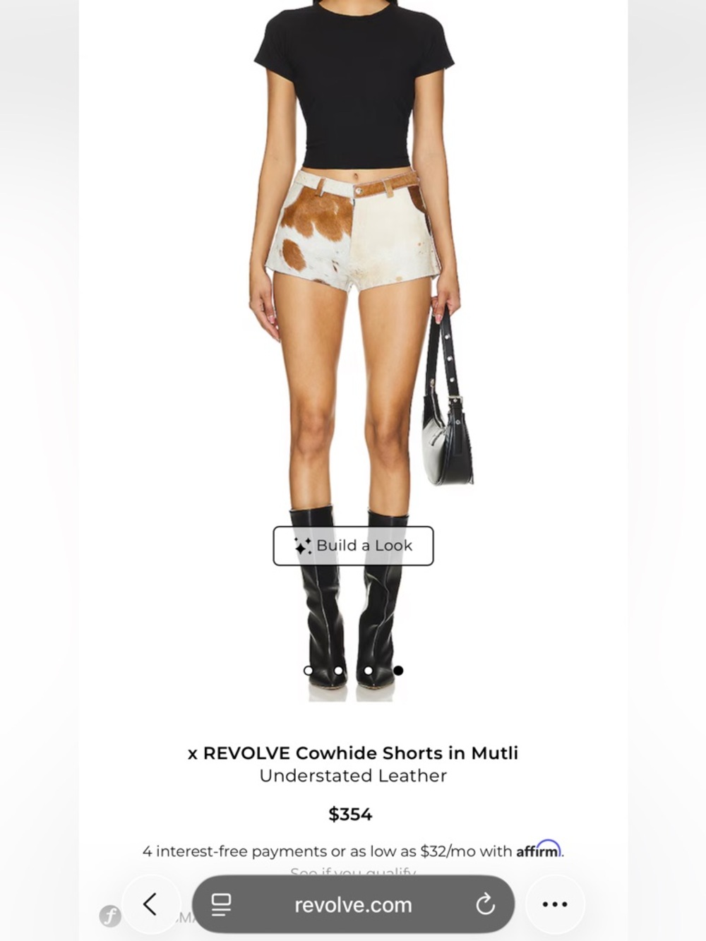 Revolve x Understated Leather Cowhide Shorts